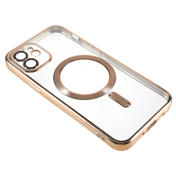 Чохол для iPhone 12, Electro MagSafe, золотий + Скло на екран