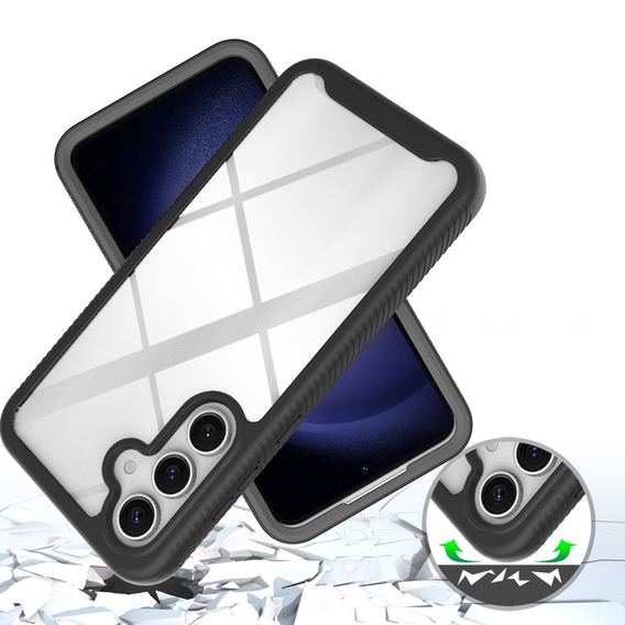 Чoхол Shockproof до Samsung Galaxy S24 FE, із захисним екраном, чорний
