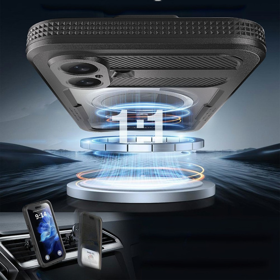 IP68 Водонепроницаемый чехол для iPhone 16 Plus, SHELLBOX MagSafe, чёрный