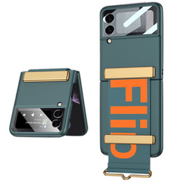 Чехол Letter Printed GKK для Samsung Galaxy Z Flip3, Green