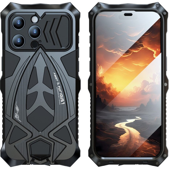 Чехол LUPHIE 360' с закаленным стеклом для iPhone 15 Plus, черный