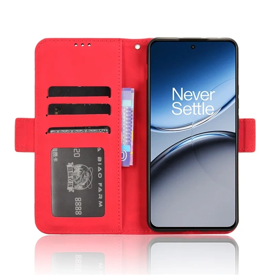 Футляр з клапаном для OnePlus Nord 4, Card Slot, червоний