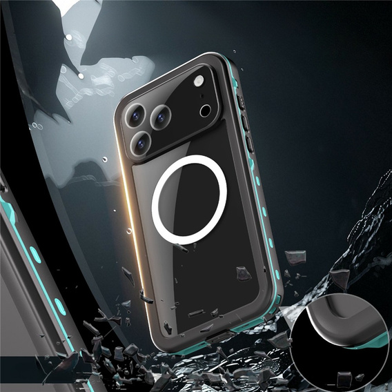 Чохол для iPhone 17 Pro Max, водонепроникний IP68, SHELLBOX MagSafe, синій