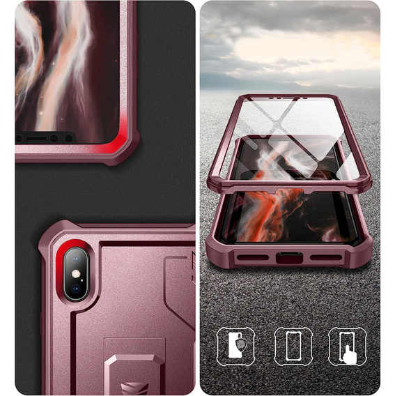 Бронированный чехол для iPhone XS Max, Dexnor Full Body, красный