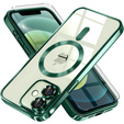 Чохол для iPhone 12, Electro MagSafe, зелений + Скло на екран