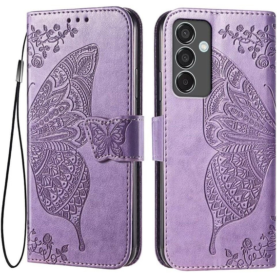 Откидной чехол для Samsung Galaxy S24 FE, Butterfly, фиолетовый
