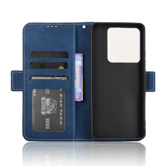 Откидной чехол для Xiaomi Poco M7 Pro 5G, Card Slot, темно-синий