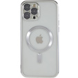 Чохол для iPhone 12 Pro, Electro MagSafe, сріблястий + Скло на екран