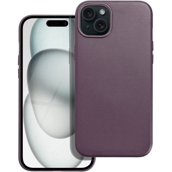 Кожаный чехол Mag Cover для iPhone 15 Plus, фиолетовый