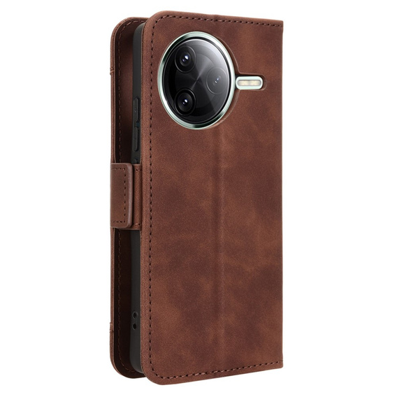 Футляр з клапаном для Xiaomi Poco F7 Pro, Card Slot, коричневий