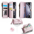 Чохол CASEME для Samsung Galaxy Z Fold6 5G, RFID Leather Wallet з плечовим ременем, рожевий