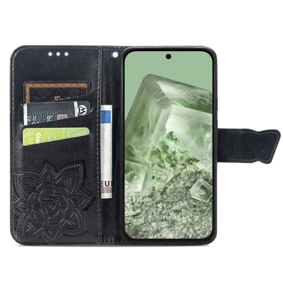 Откидной чехол для Google Pixel 8A, Butterfly, чёрный