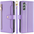 Откидной чехол для Samsung Galaxy M34, Wallet Zipper Pocket, фиолетовый