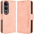 Футляр з клапаном для Vivo V50 Lite 4G / 5G, Card Slot, рожевий