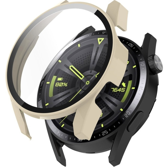2в1 чохол та захисне скло для годинника Huawei Watch GT 3 42mm, Case, Beige