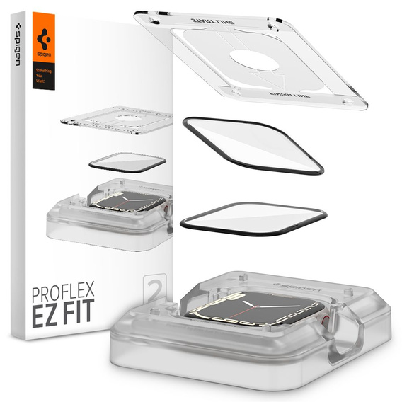 Spigen ProFlex EZ FIT,Гибридное стекло для Apple Watch 7 / 8 45MM, Clear (2 sztuki)