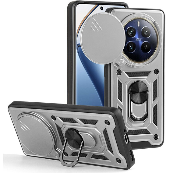 Чехол NOX Camera Slide Realme 12 Pro 5G / 12 Pro+ 5G, CamShield Slide, серебряный