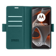 Чохол для Motorola Edge 50 Pro, ERBORD Glossy Litchi, гаманець з клапаном, зелений