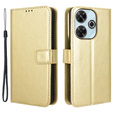 Откидной чехол для Xiaomi Redmi 13, Crazy Horse Wallet, золотой