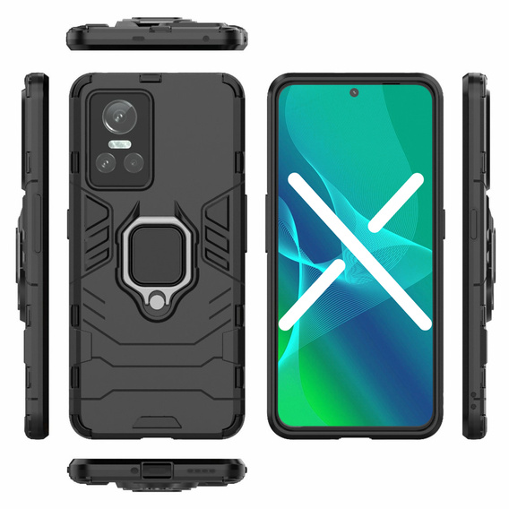 Чехол до Realme GT Neo 3, Kickstand Ring, чёрный