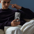 Магнітний чохол Dual Glass MagSafe для Samsung Galaxy S25 Ultra, сріблястий