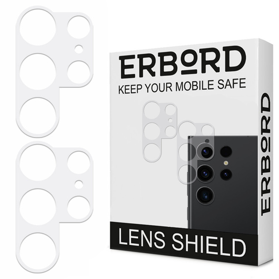 2x закаленное стекло ERBORD для камеры Samsung Galaxy S23 Ultra