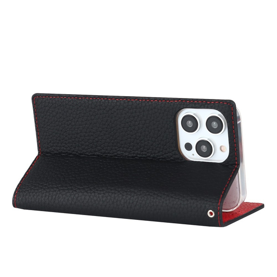 Чохол-книжка для iPhone 14 Pro Max, Litchi Skin Grain, чорний