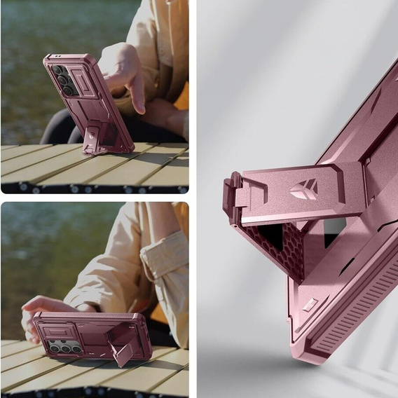 Бронированный чехол для Samsung Galaxy S24 Ultra, Dexnor Full Body (Two Frames), красный