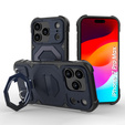 Чохол для iPhone 17 Pro Max, для MagSafe, броньований з підставкою, синій