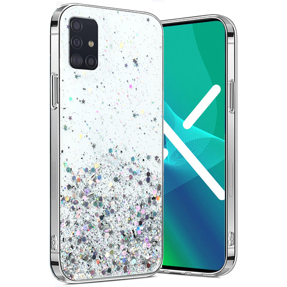 Чехол до Samsung Galaxy A71 5G, Glittery, прозрачный