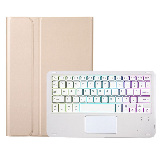 Чохол з підсвічуванням bluetooth touchpad-клавіатури для iPad 10.9" 2022 (10 gen.), золотий