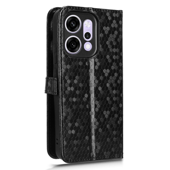 Чехол с откидной крышкой для Oppo Reno 14, Wallet Rhombus, черный