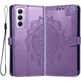 Откидной чехол для Oppo Reno 12 Pro, Mandala, фиолетовый