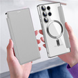 Откидной чехол для Samsung Galaxy S24 Ultra, RFID Wallet MagSafe CamShield, серебряный