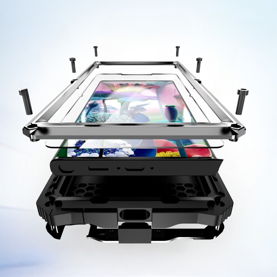 Чехол для Samsung Galaxy S23 Ultra, R-JUST, бронированный, серебристый