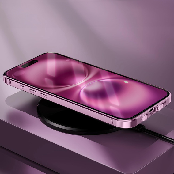 Магнітний чохол Dual Glass MagSafe для iPhone 16, рожевий rose gold