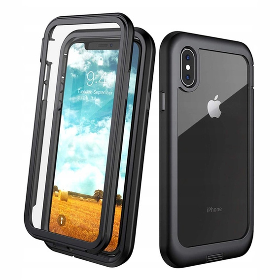 Чoхол Shockproof до iPhone X/XS, із захисним екраном, чорний