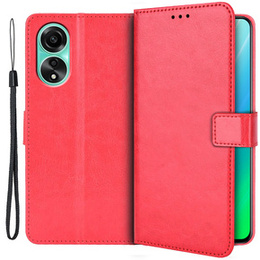 Футляр з клапаном для Oppo A98 5G, Crazy Horse Wallet, червоний