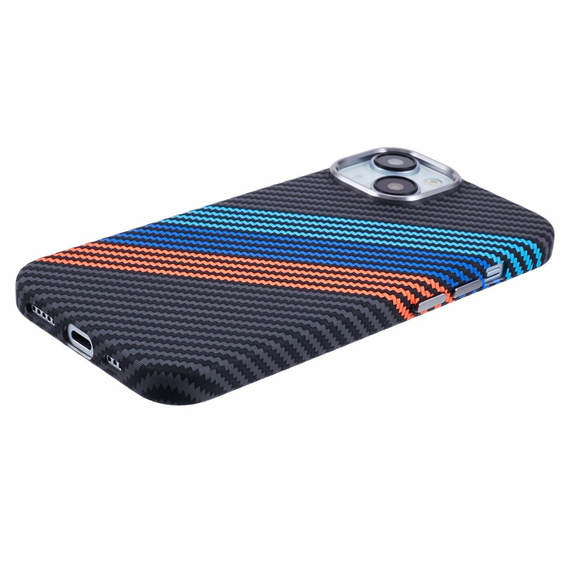 Чехол для iPhone 13, Carbon Fiber MagSafe, темно-синий