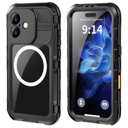 Водонепроникний чохол IP68 для iPhone 16, SHELLBOX MagSafe, чорний