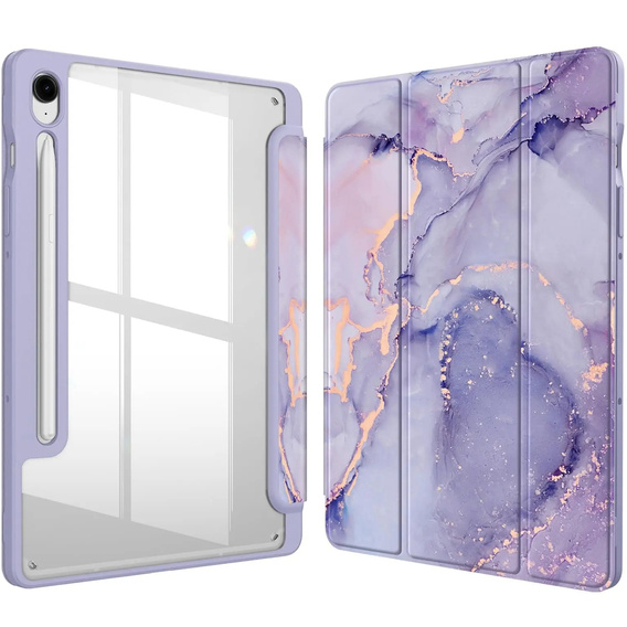 Чохол для Samsung Galaxy Tab S10 Lite / S10 FE / S9 FE, Smartcase Hybrid, з місцем для стилуса, Marble фіолетовий