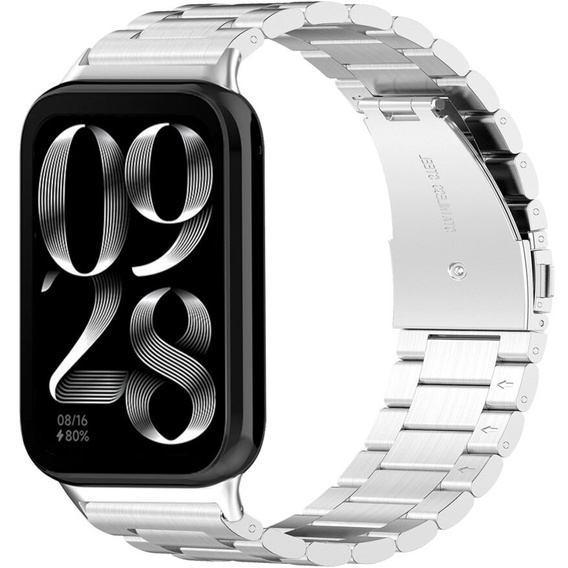 Стальной браслет для Xiaomi Smart Band 8 Pro, серебристый