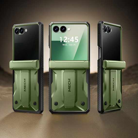 Чехол Tongate MECH с MagSafe для Samsung Galaxy Z Flip7 FE / Z Flip6, зеленый