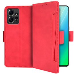 Откидной чехол для Xiaomi Redmi Note 12 4G, Card Slot, красный