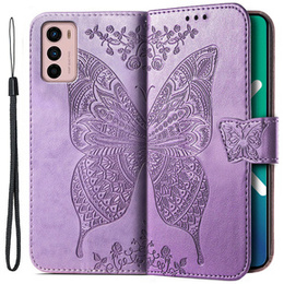 Откидной чехол для Motorola Moto G42 4G, Butterfly, фиолетовый