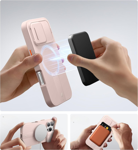 Чохол для iPhone 16 Pro, Suritch Shockproof, для MagSafe, рожевий
