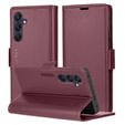 Чохол для Samsung Galaxy S24 FE, ERBORD Glossy Litchi, гаманець з клапаном, червоний