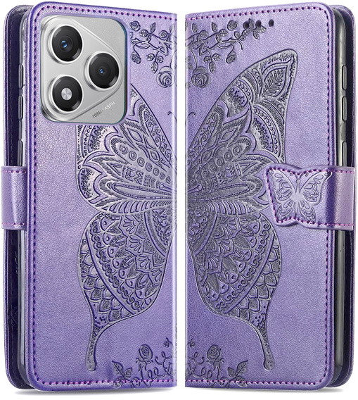 Откидной чехол для Honor 400 Lite, Butterfly, фиолетовый