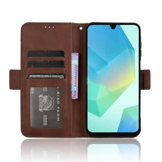 Футляр з клапаном для Samsung Galaxy A16, Card Slot, коричневий