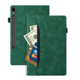 Чехол для Samsung Galaxy Tab S10 FE+ Plus, Classic, с местом для стилуса, зелёный